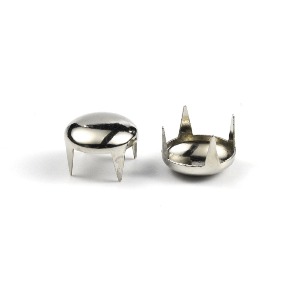 

PandaHall Brass Four-Claw Rivets, for Beading Craft Decorations, Half Round, Platinum, 10x7mm Brass Half Round