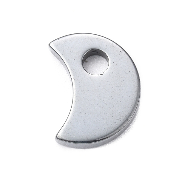 

PandaHall Synthetic Non-magnetic Hematite Pendants, Moon Charms, Large Hole Pendants, Hematite Plated, 22x17x4mm, Hole: 4.8mm Non-magnetic...