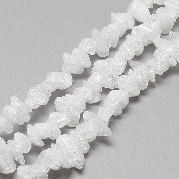 

PandaHall Natural Crackle Quartz Crystal Beads Strands, Chip, 6~18x4~10x4~8mm, Hole: 1mm, about 92pcs/strand, 15.7 inch Crackle Quartz Chip