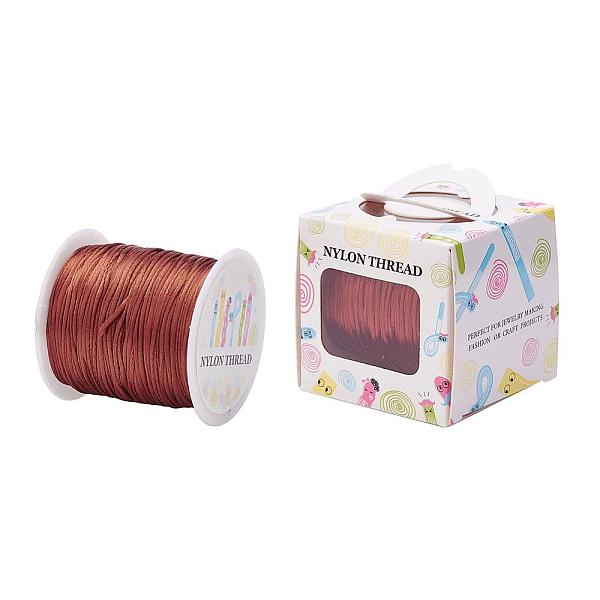 

PandaHall Nylon Thread, Rattail Satin Cord, Saddle Brown, 1.0mm, about 76.55 yards(70m)/roll Nylon Brown