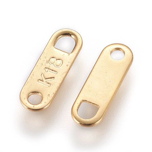 

PandaHall 304 Stainless Steel Chain Tabs, Chain Extender Connectors, Golden, 11x3.5x0.5mm, Hole: 1.4~1.8mm 304 Stainless Steel