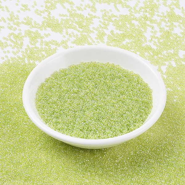 

PandaHall MIYUKI Round Rocailles Beads, Japanese Seed Beads, 11/0, (RR172) Transparent Chartreuse Luster, 2x1.3mm, Hole: 0.8mm, about..., Green
