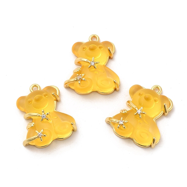 

PandaHall Transparent Resin Crystal Rhinestone Pendants, Bear Charms, with Rack Plating Real 14K Gold Plated Brass Findings, Long-Lasting...