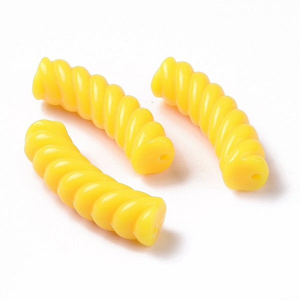 

PandaHall Opaque Acrylic Beads, Twist, Curved Tube, Yellow, 33x12x8.5mm, Hole: 1.6mm, about 308pcs/500g Acrylic Tube Yellow
