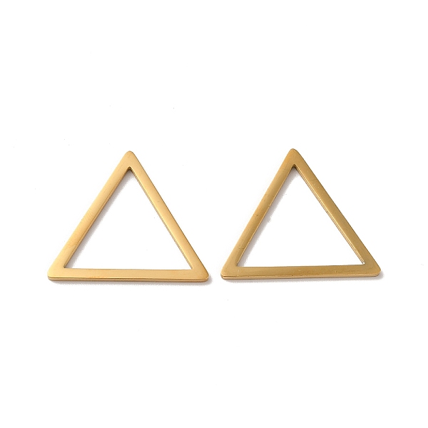 

PandaHall Ion Plating(IP) 304 Stainless Steel linking Rings, Triangle, Real 18K Gold Plated, 23.5x27x1.5mm, Inner Diameter: 18.5x21mm 304...