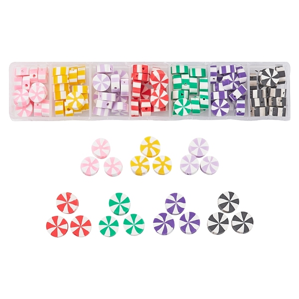 91 Stück 7 Farben Handgefertigte Polymer Clay Perlen