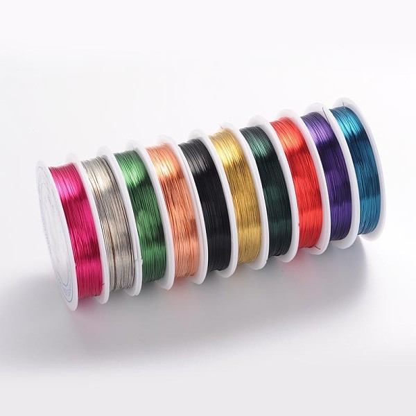 

PandaHall Round Copper Jewelry Wire, Lead Free & Cadmium Free & Nickel Free, Mixed Color, 28 Gauge, 0.3mm, about 85.3 Feet(26m)/roll Copper..., Multicolor