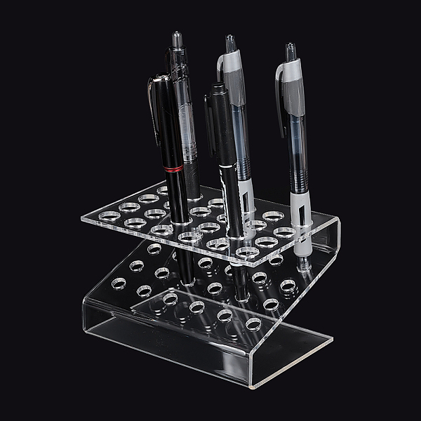 

PandaHall PH 1pc 24-Slot Pen Organizer Clear Pen & Pencil Display Stands Acrylic Pen & Pencil Holder Makeup Brush Rack Organizer Pen...
