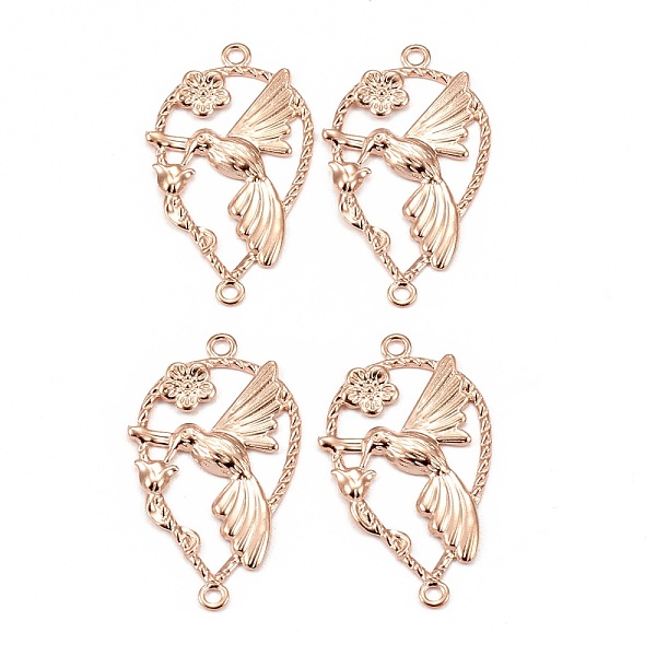 

PandaHall 304 Stainless Steel Links Connectors, Teardrop with Bird, Rose Gold, 33.5x18.5x1.5mm, Hole: 1.6mm 304 Stainless Steel Teardrop