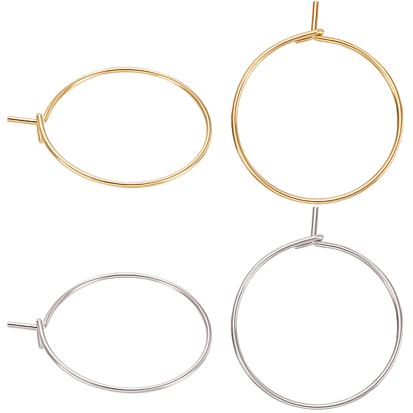 

PandaHall Beebeecraft 100Pcs 2 Styles 316 Surgical Stainless Steel Wine Glass Charms Rings, Hoop Earring Findings, DIY Material for...