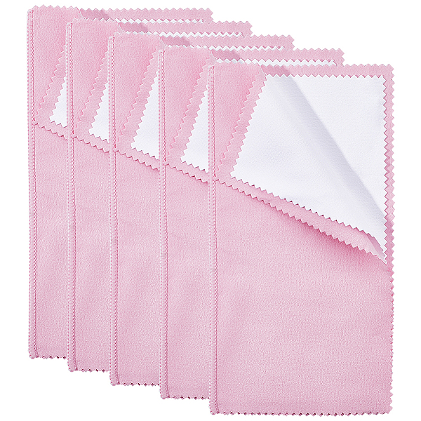 

PandaHall SUNNYCLUE 5 Sheets 4 Layers Silver Polishing Cloth, Jewelry Cleaning Cloth, Sterling Silver Anti-Tarnish Cleaner, Rectangle, Pink...