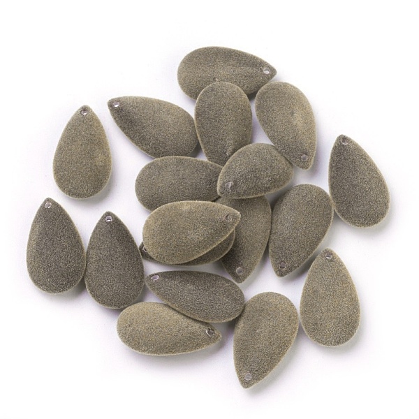 

PandaHall Flocky Acrylic Pendants, teardrop, Dark Khaki, 28.5x16x7.5mm, Hole: 1.6mm Acrylic Teardrop