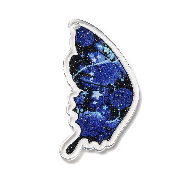 

PandaHall Acrylic Pendants, 3D Printed, Butterfly, Medium Blue, 48x24x2.5mm, Hole: 2mm Acrylic Butterfly
