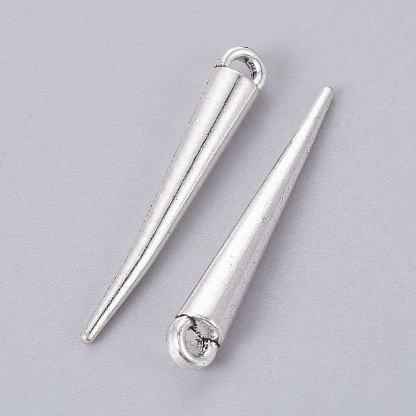 

PandaHall Tibetan Style Alloy Spike Pendants, Cadmium Free & Nickel Free & Lead Free, Antique Silver, 34x4.5x4.5mm, Hole: 3mm, about...