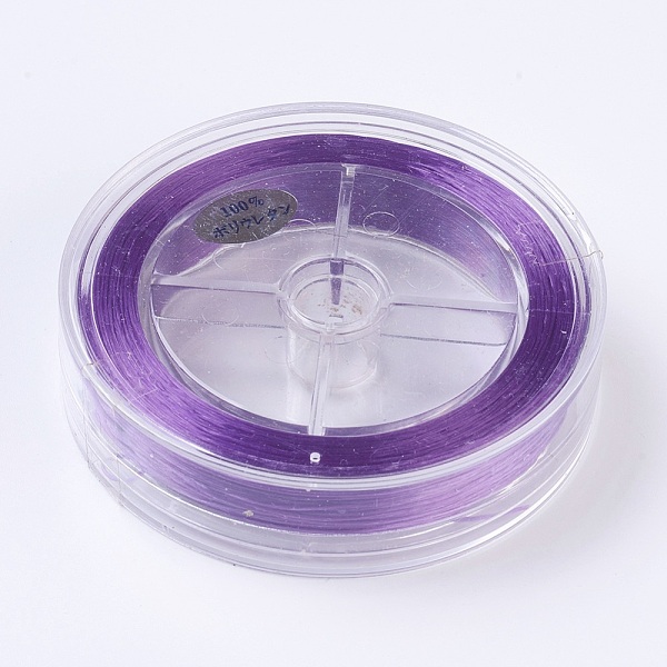 

PandaHall Flat Elastic Crystal String, Elastic Beading Thread, for Stretch Bracelet Making, Blue Violet, 1x0.5mm, about 87.48 yards..., Purple
