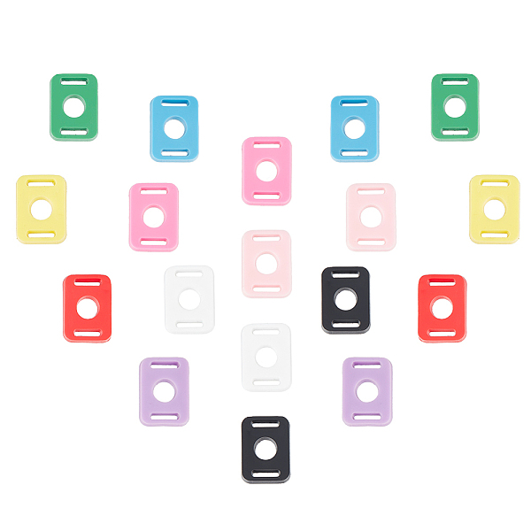 

PandaHall ANATTASOUL 36Pcs 9 Colors PVC Shoelace Buckle Clips, Rectangle Shoe Charms, Mixed Color, 24.5x17.5x3mm, Hole: 2.5x10mm, 4pcs/color..., Multicolor