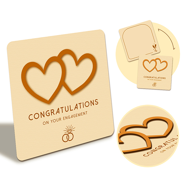 

PandaHall Wooden Commemorative Cards, Square, Heart, 130x130x4mm Wood Heart