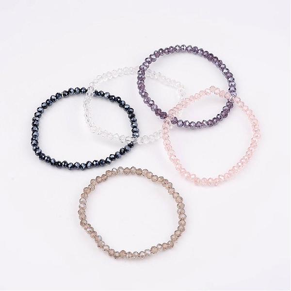 

PandaHall Glass Beaded Stretch Bracelets, Mixed Color, 46mm Glass Multicolor