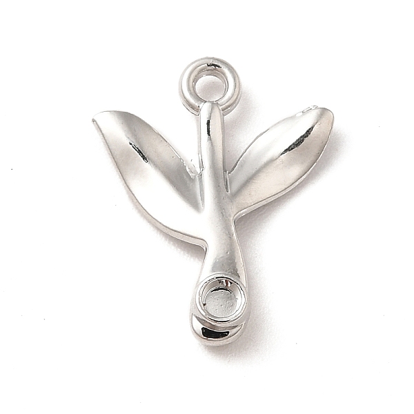 

PandaHall Alloy Pendant Cabochon Settings, Grass, Platinum, Tray: 2mm, 16x13x3mm, Hole: 1.5mm Alloy Others