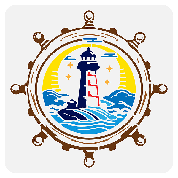 

PandaHall PET Hollow Out Drawing Painting Stencils, for DIY Scrapbook, Photo Album, Lighthouse, 30x30cm Plastic Lighthouse