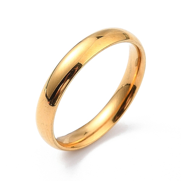 

PandaHall Ion Plating(IP) 304 Stainless Steel Simple Plain Band Finger Ring for Women, Golden, US Size 7(17.3mm) 304 Stainless Steel
