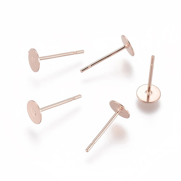 

PandaHall 304 Stainless Steel Stud Earring Findings, Flat Round, Rose Gold, 5x0.3mm, Pin: 0.7mm 304 Stainless Steel Flat Round