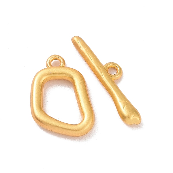 

PandaHall Alloy Toggle Clasps, Irregular Shape, Matte Gold Color, Ring: 17x12x2.5mm, Bar: 6x21.5x2mm, Hole: 1.4mm Alloy Others