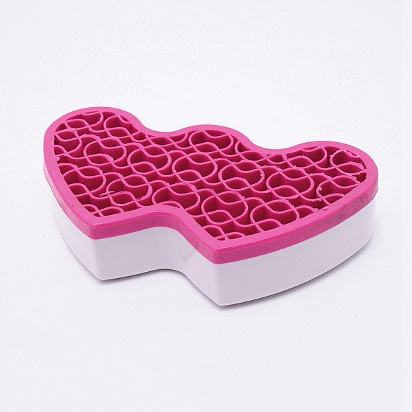 

PandaHall Multipurpose Silicone Storage Box, for Cosmetics Brush Holder, Pen Holder, Toothbrush Holder, Lipstick Holder, Double Heart..., Red