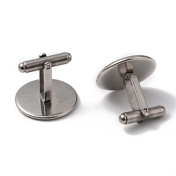 

PandaHall 304 Stainless Steel Cuff Buttons, Cufflink Findings for Apparel Accessories, Antique Silver, Tray: 20mm, 19x22x22mm Stainless...
