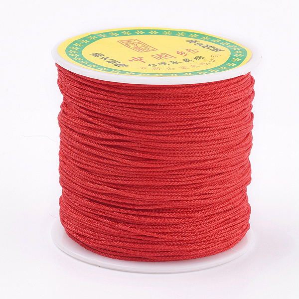 

PandaHall Polyester Cord, Red, 0.8mm, about 87.48 yards(80m)/roll Polyester Red