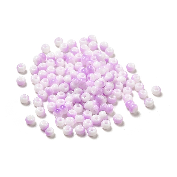 

PandaHall 6/0 Opaque Glass Seed Beads, Round Hole, Rondelle, Plum, 4~4.5x3~4mm, Hole: 0.8~1.5mm Glass Rondelle Purple