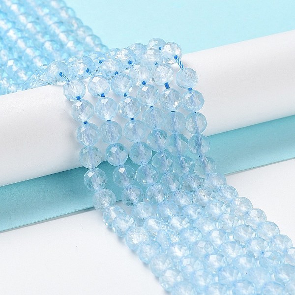 

PandaHall Natural Topaz Crystal Beads Strands, Round, Faceted, Grade AAA, 6mm, Hole: 0.8mm, about 64~69pcs/strand, 15.35''(39cm) Topaz Round