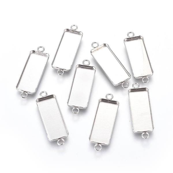

PandaHall 304 Stainless Steel Cabochon Connector Settings, Plain Edge Bezel Cups, Rectangle, Stainless Steel Color, Tray: 25x10mm, 34x11x2mm...