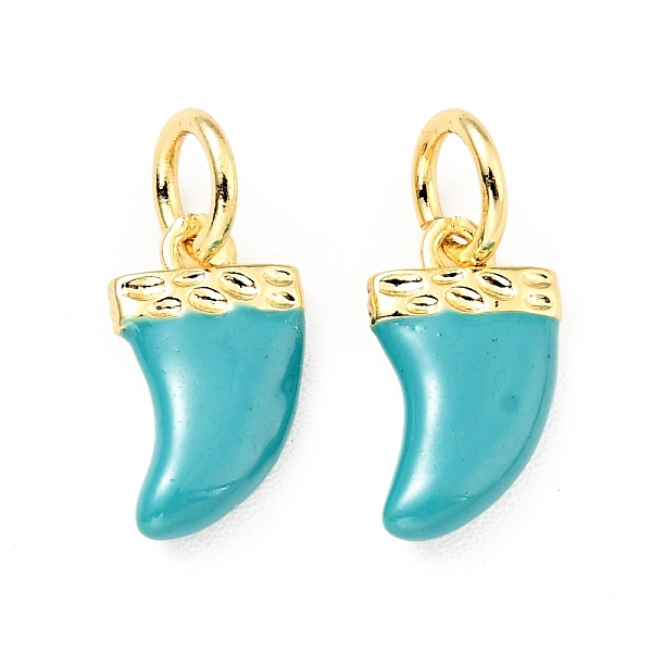 

PandaHall Brass Enamel Charms, with Jump Rings, Cadmium Free & Lead Free, Real 18K Gold Plated, Scabbard/Tusk Shape, Light Sea Green, 14.5mm...