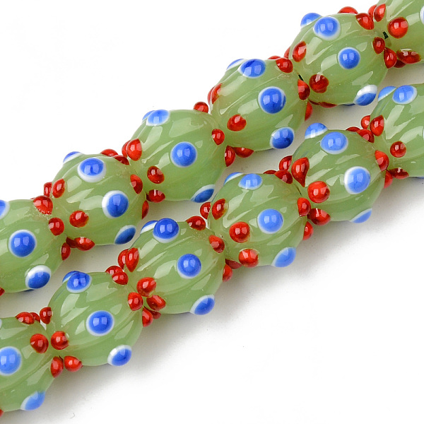 

PandaHall Handmade Lampwork Beads Strands, Bumpy, Corrugated Beads, Round, Dark Sea Green, 14x14x12mm, Hole: 1.5mm, about 45pcs/strand...