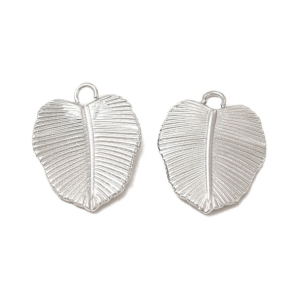 

PandaHall 304 Stainless Steel Pendants, Leaf Charm, Stainless Steel Color, 18x14x2mm, Hole: 2mm 304 Stainless Steel Leaf