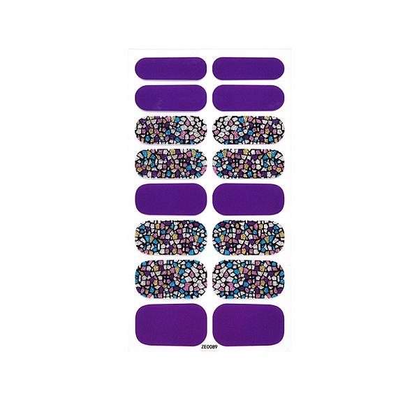 

PandaHall Nail Art Full Cover Nail Art Wrap, Glitter Powder Nail Strips, Self-Adhesive, for Women Girls DIY Nail Art Decoration, Blue Violet...