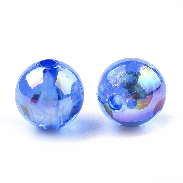 

PandaHall Transparent Plastic Beads, AB Color Plated, Round, Blue, 6mm, Hole: 1.6mm, 4500pcs/500g Plastic Round Blue