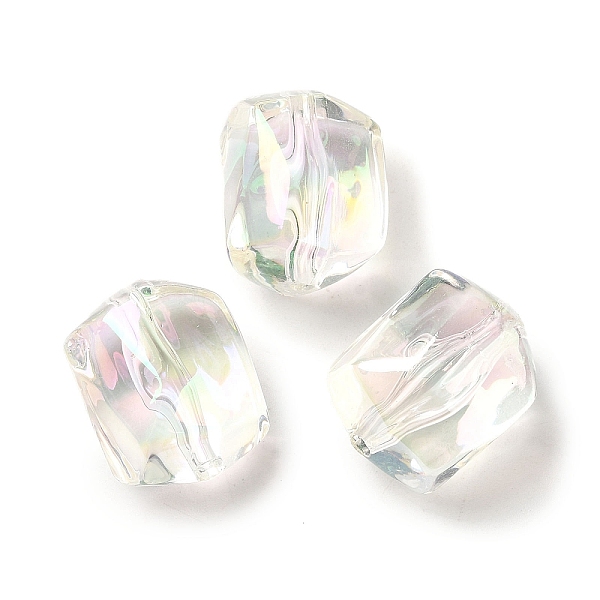 

PandaHall Transparent UV Plating Rainbow Iridescent Acrylic Beads, Clear AB, 19x15x14mm, Hole: 2mm Acrylic Nuggets White