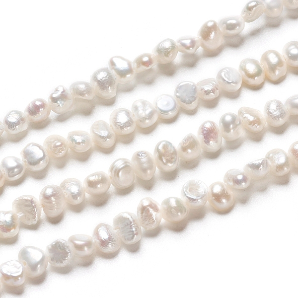 

PandaHall Natural Cultured Freshwater Pearl Beads Strands, Two Sides Polished, Nuggets, Antique White, 3.5~4.5x2.5~3x3~3.5mm, Hole: 0.5mm...