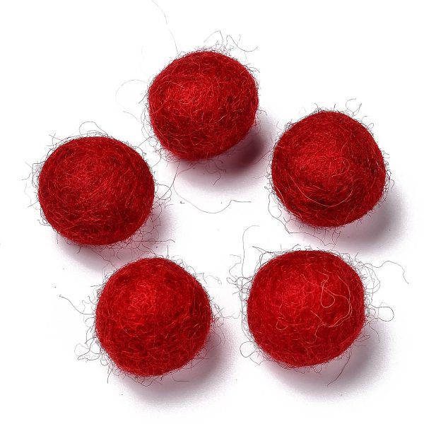 PandaHall Wool Felt Balls, Indian Red, 18~22mm Wool