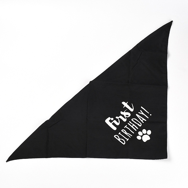 

PandaHall Cloth Pet Handkerchi, Pet Supplies, Triangle, Black, 350x730x0.8mm Cloth Triangle Black