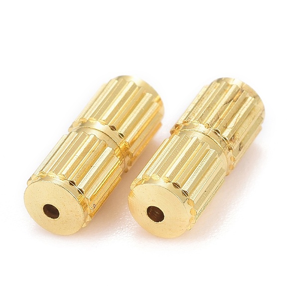 

PandaHall Brass Screw Clasps, Column, Golden, 10x4mm, Hole: 0.5mm Brass