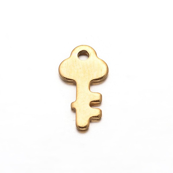 

PandaHall Key 304 Stainless Steel Charms, Golden, 13x6.5x1mm, Hole: 1.5mm 304 Stainless Steel Key