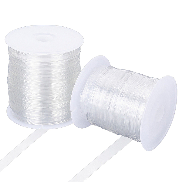 

PandaHall Clear Elastic Strap, 6mm/10mm Width 30m Total Transparent Elastic Band High Flexibility Clear Elastic for DIY Shoulder Bra...