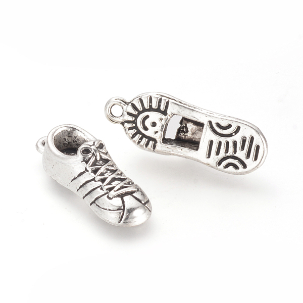 

PandaHall Tibetan Style Alloy Pendants, Cadmium Free & Nickel Free & Lead Free, Gym Shoes, Antique Silver, 27.5~28x9~10x7.5mm, Hole: 1.5mm...