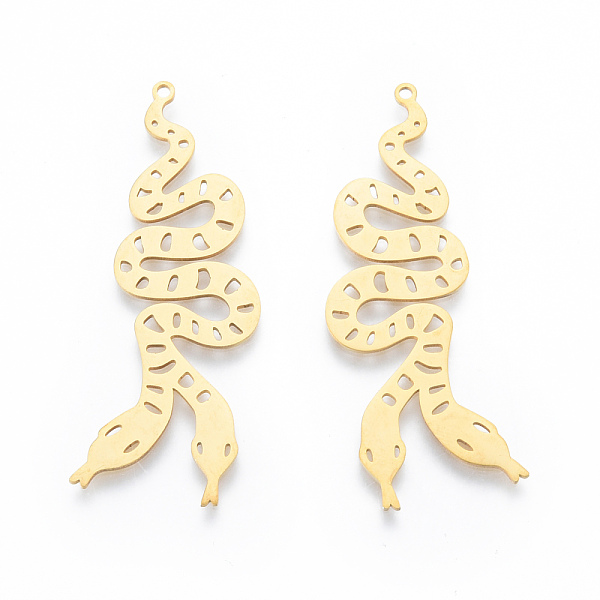 

PandaHall 201 Stainless Steel Pendants, Snake, Real 18K Gold Plated, 47x17x1mm, Hole: 1.4mm 201 Stainless Steel Snake