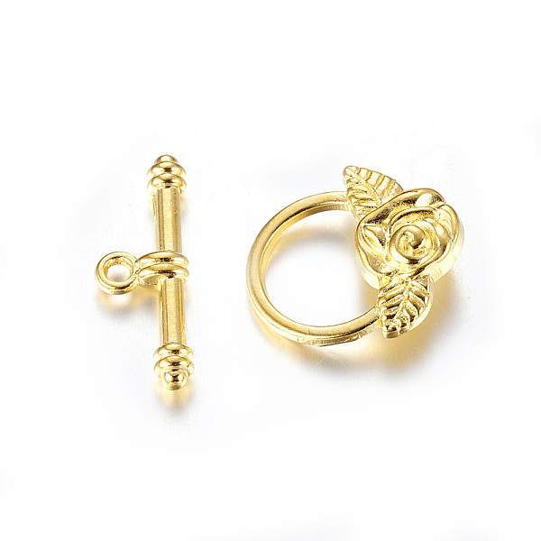 

PandaHall Tibetan Style Toggle Clasps, Lead Free & Cadmium Free & Nickel Free, Golden, Flower: 18x19mm, Bar: 4x24mm, hole: 2mm Alloy Flower