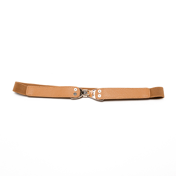 

PandaHall Bowknot PU Elastic Belt, with Alloy Clasp, for Woman, Peru, 25-5/8 inch(65cm) Alloy Brown