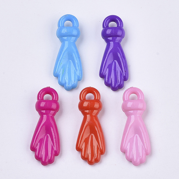 

PandaHall Opaque Acrylic Pendants, Gloves, Mixed Color, 27x10x6mm, Hole: 2x3mm, about 830pcs/500g Acrylic Clothes Multicolor